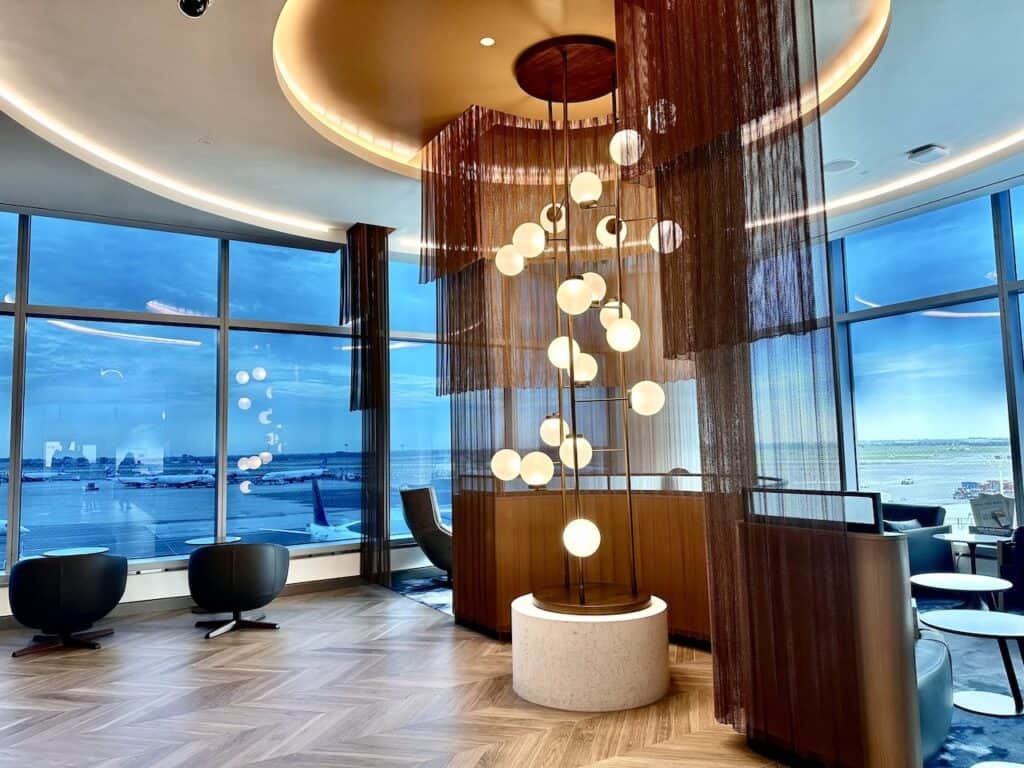 Seating area in the new Delta Sky Club