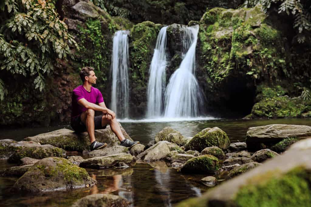 Jared Dillingham at one of the Azores waterfalls