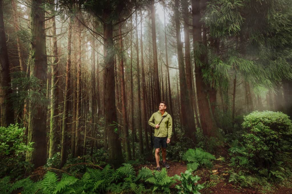 Jared Dillingham on a hiking trail in the Azores
