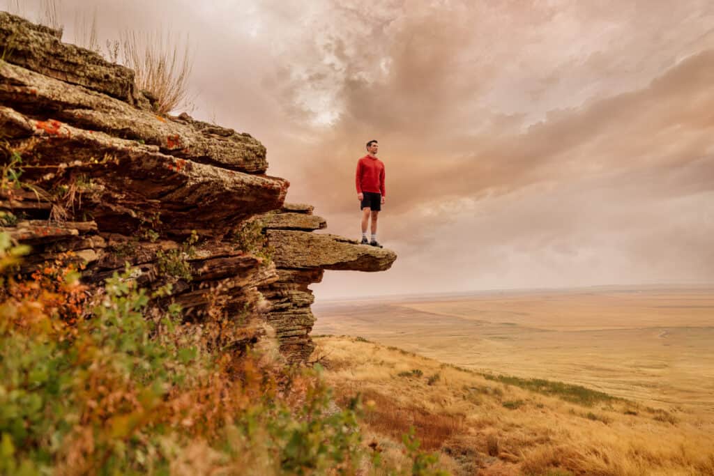 Jared Dillingham at First People's Buffalo Jump in Montana