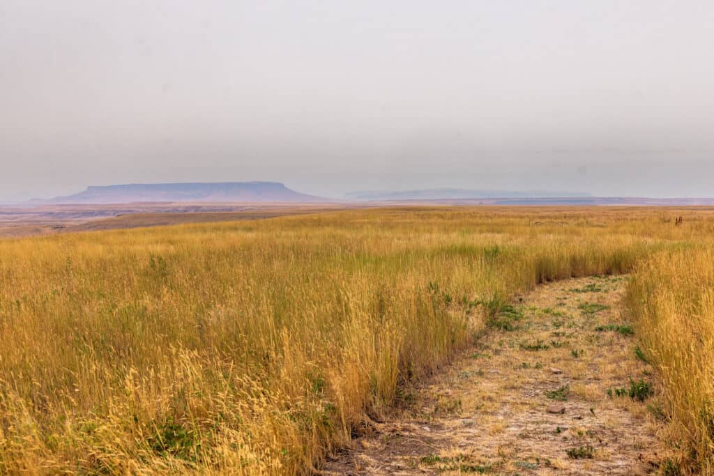 First People's Buffalo Jump hiking trail in Montana