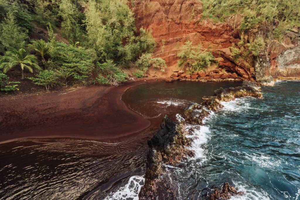 Red Sand Beach on the Road to Hana