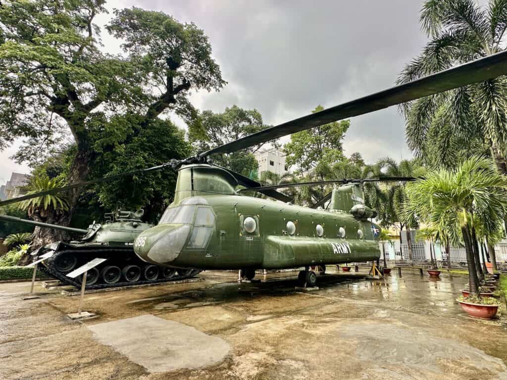 Helicopter on display at the War Remnants Museum