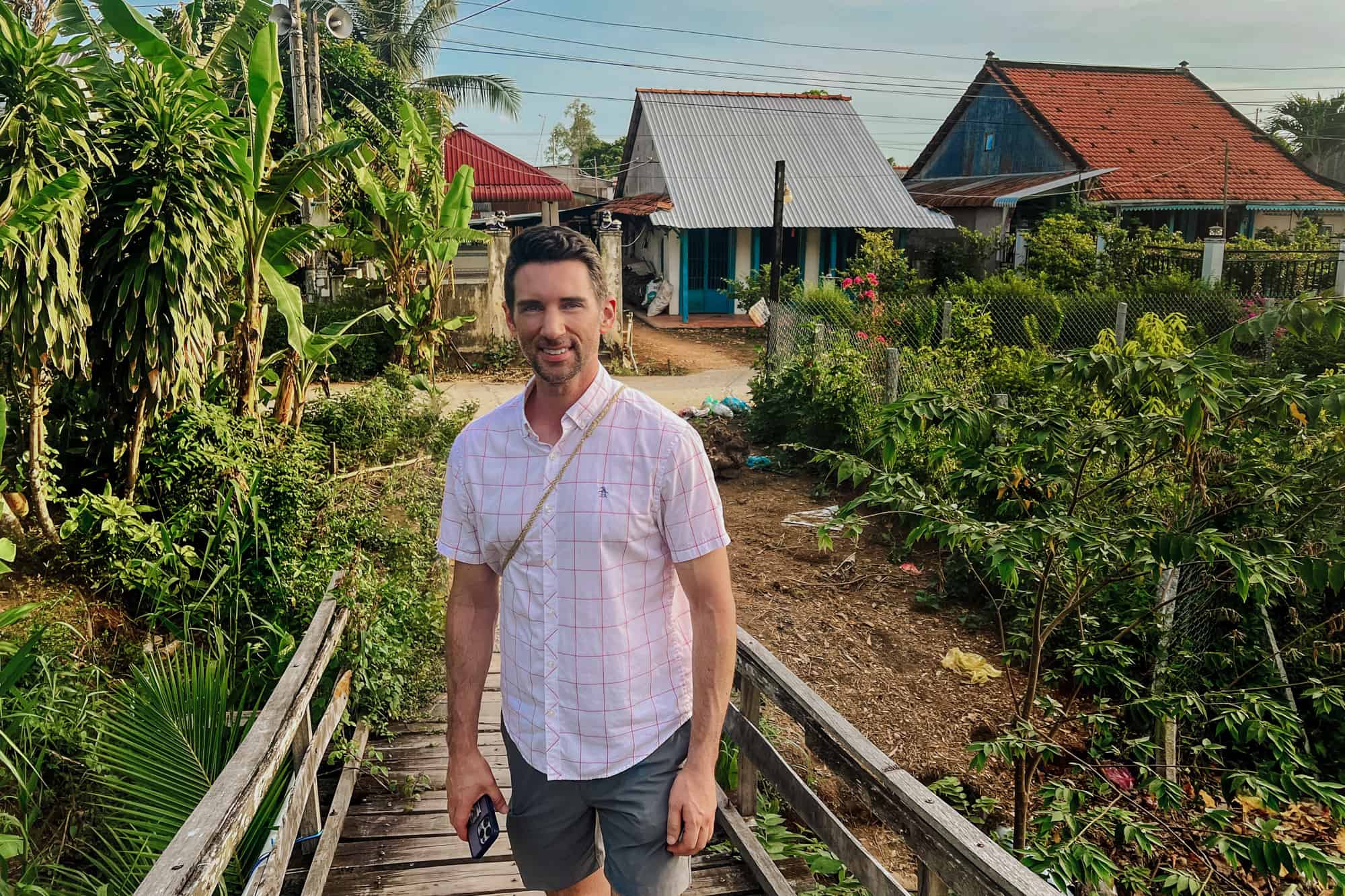 Jared Dillingham along the Mekong, during the best time to visit Vietnam