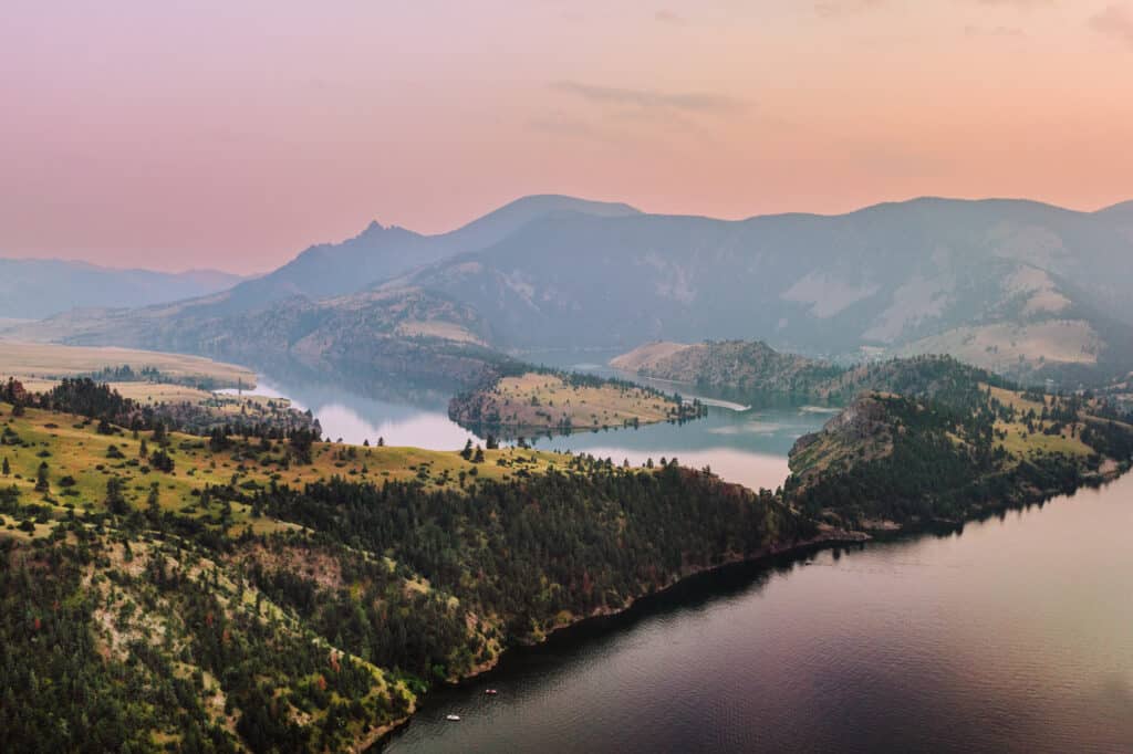 Holter Lake, which has hiking trails near Great Falls, MT