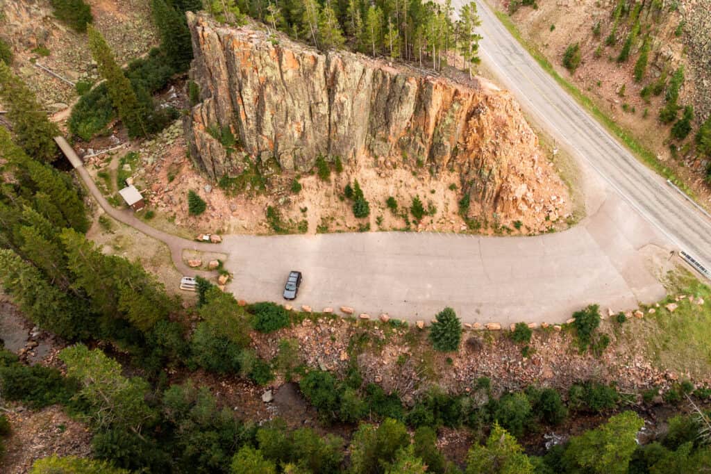 Memorial Falls Trailhead parking in Montana