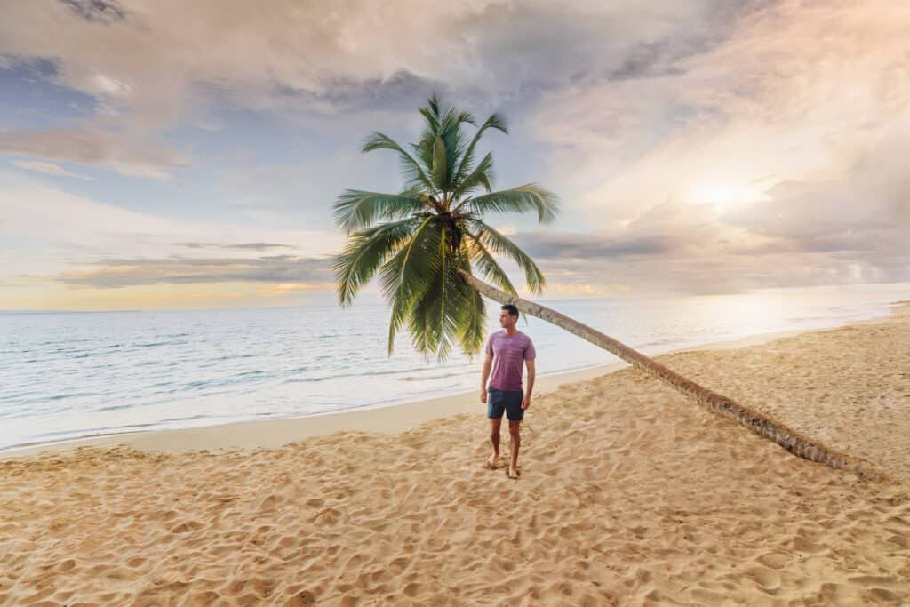 Jared Dillingham on the beach in Puerto Viejo Costa Rica in December