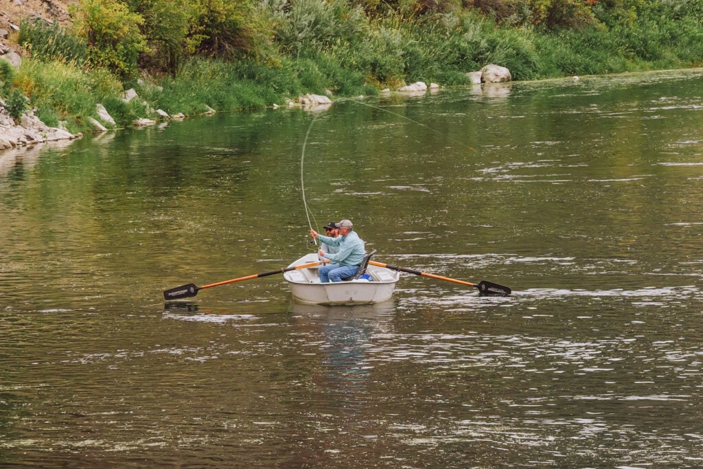 Fly fishing in the Missouri River near Great Falls Montana