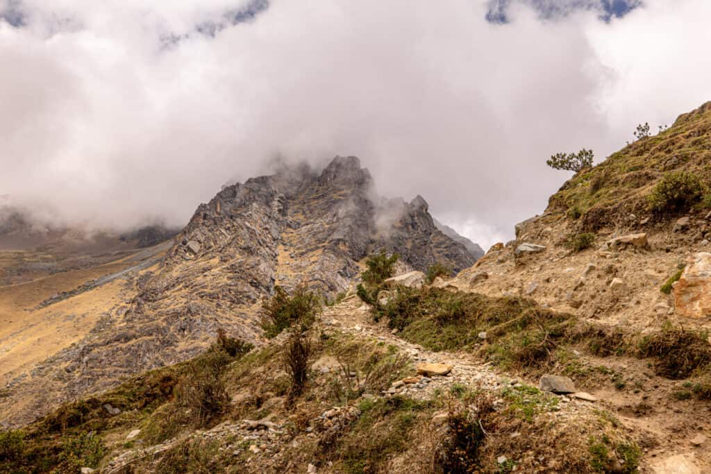 The hiking trail to Humantay Lake near Cusco