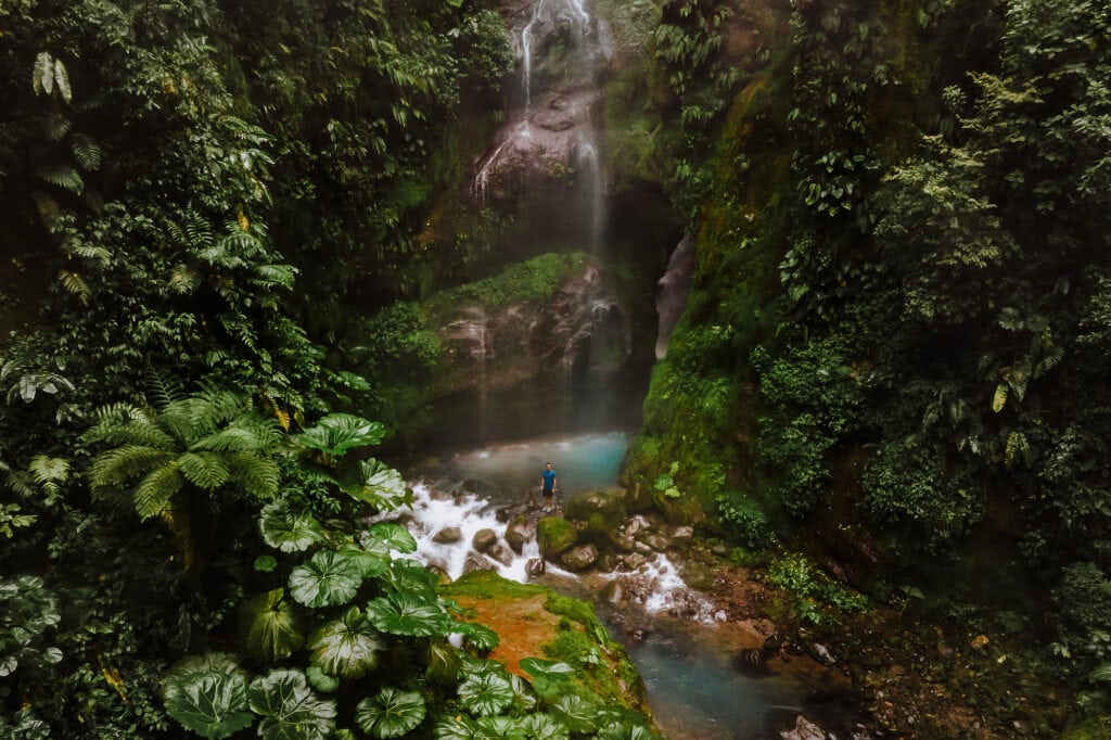 Jared Dillingham at Rio Barosso, a waterfall in Costa Rica