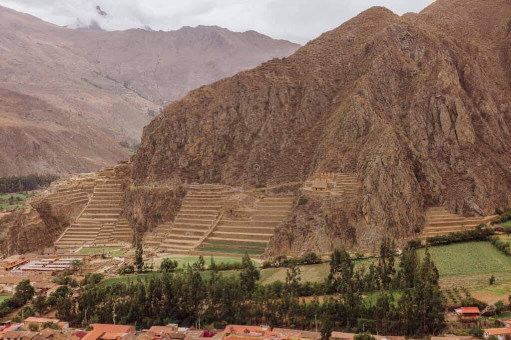 Aerial view of Ollantaytambo ruins