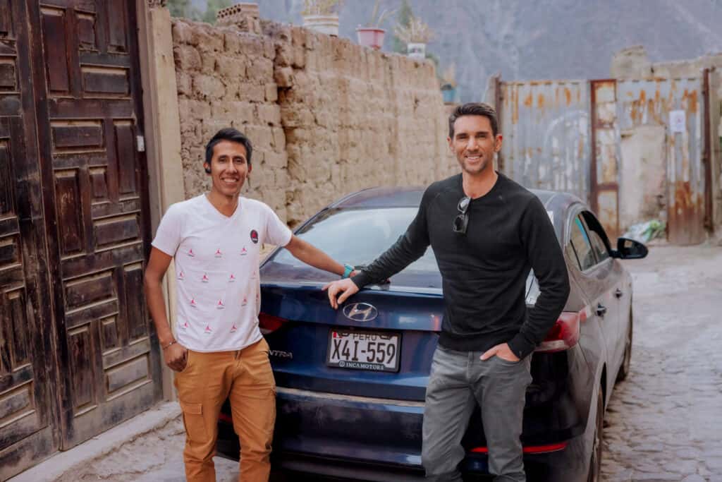 Jared Dillingham with a private driver in Cusco Peru