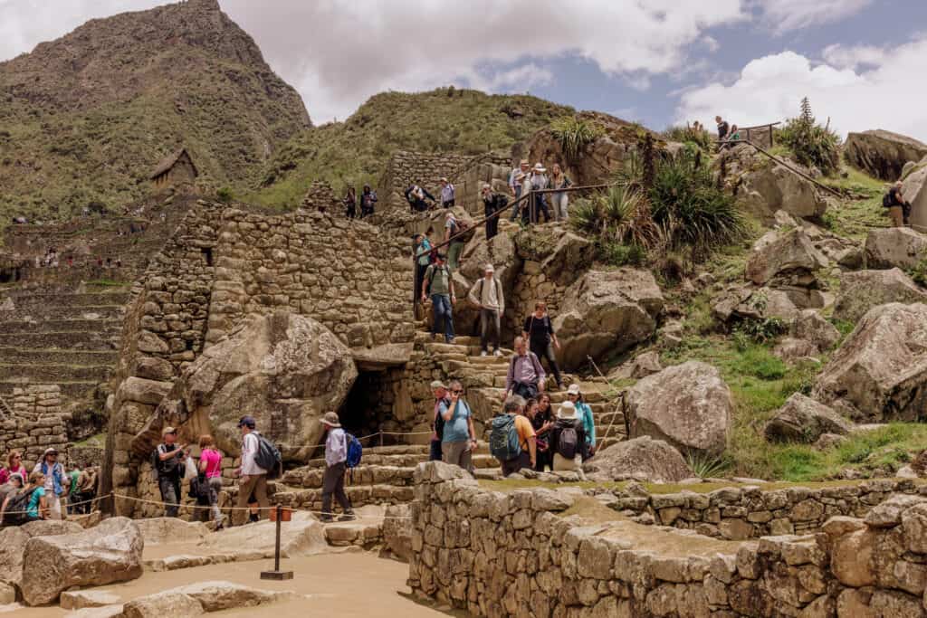 The crowd at Machu Picchu