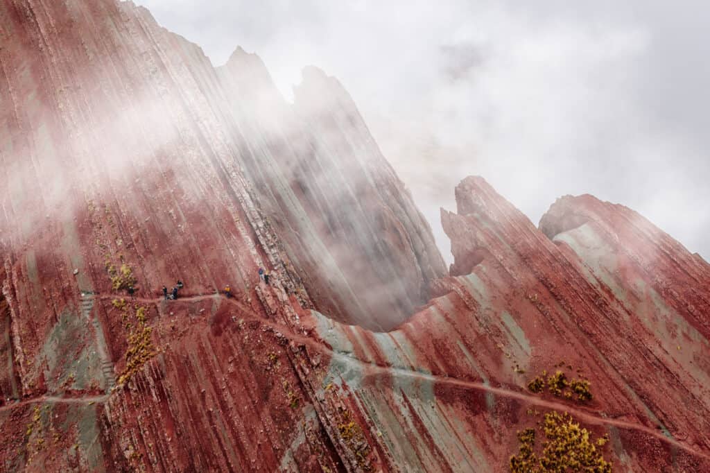 The peak at the new rainbow mountain in Peru