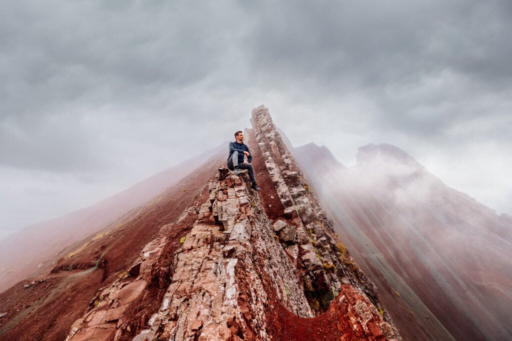 Jared Dillingham at the new rainbow mountain in Peru