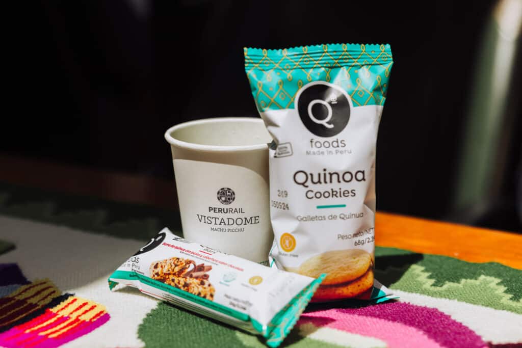 Snacks on the train from Ollantaytambo to Machu Picchu