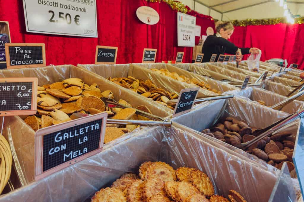 Italian cookies at a Christmas market in Florence