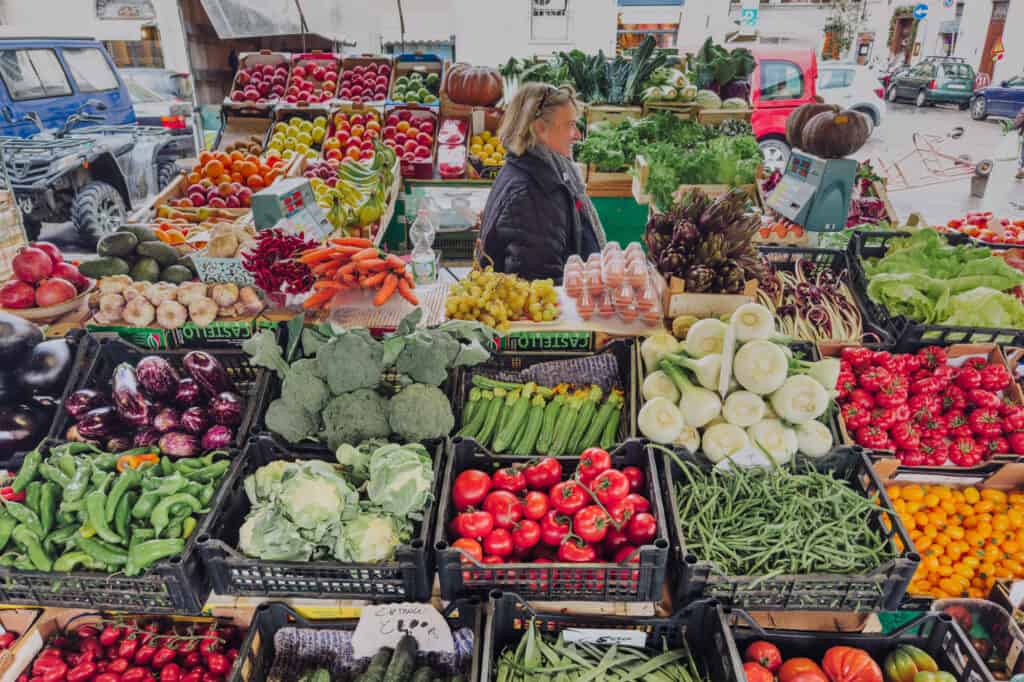 Produce market in Florence Italy