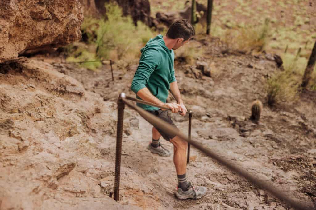 Handrails on the Hunter Trail at Picacho Peak