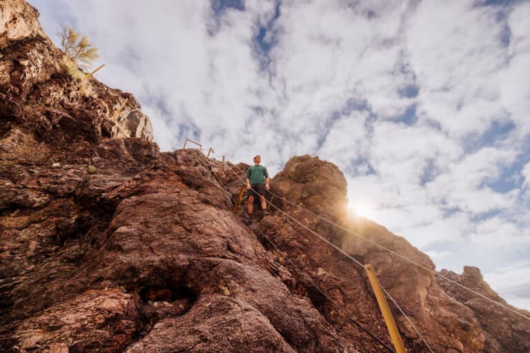 Jared Dillingham hiking Picacho Peak in Arizona