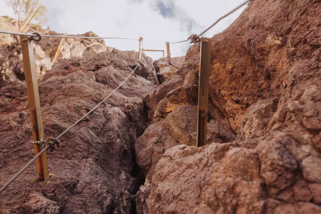 Cables on the hike to Picacho Peak