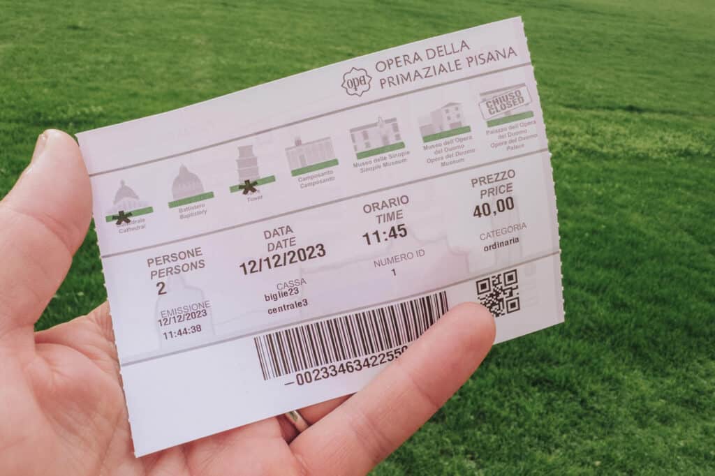 Ticket to climb the Leaning Tower of Pisa