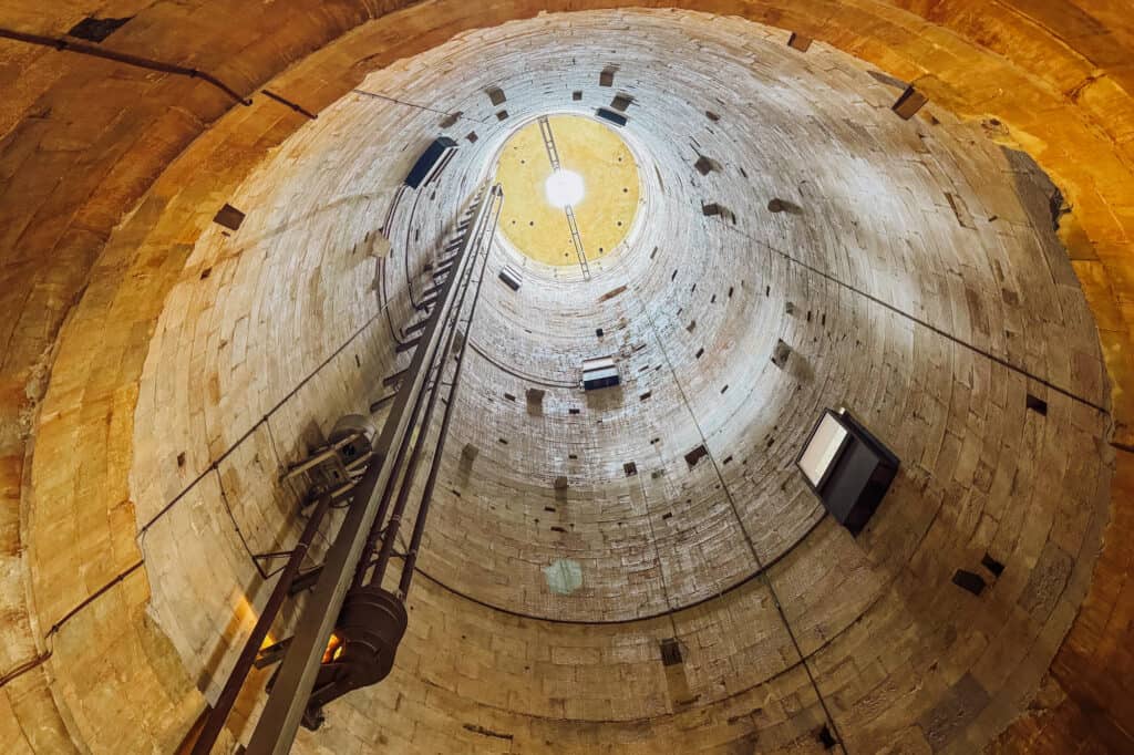 Inside the Leaning Tower of Pisa on a day trip