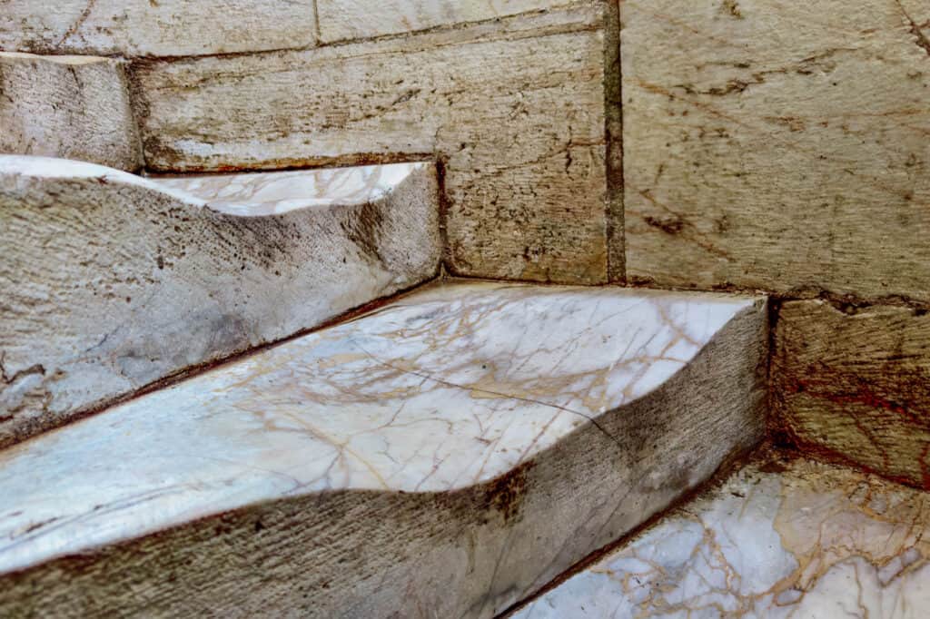 Marble stairs in the Leaning Tower of Pisa