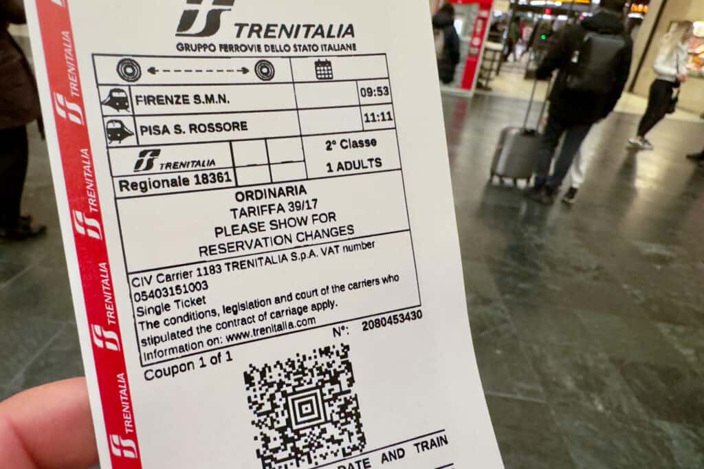 Pisa from Florence by train