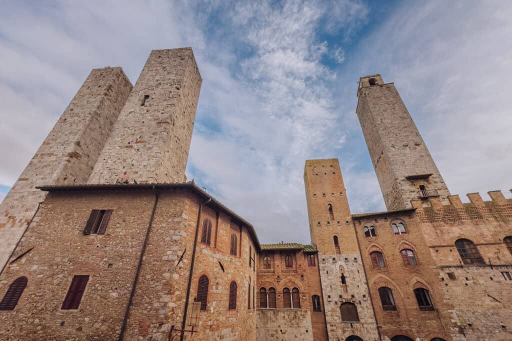 The towers in San Gimignano, Italy, on a day trip from Florence