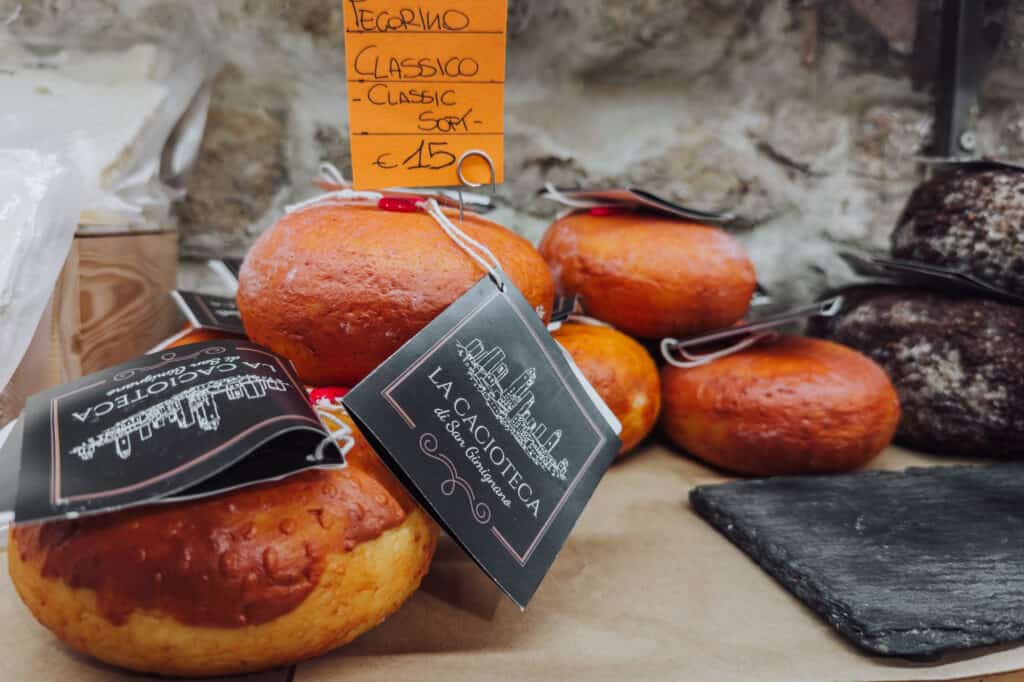 Cheese shop in San Gimignano Italy