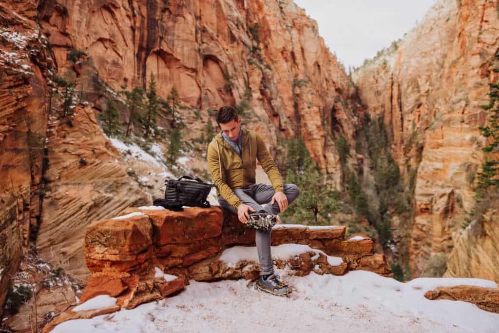 Jared Dillingham on a winter trip to Zion