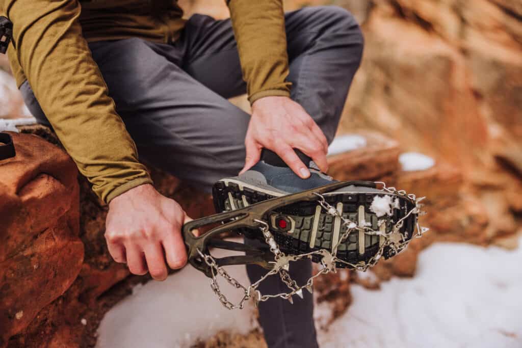 Spikes for winter in Zion National Park