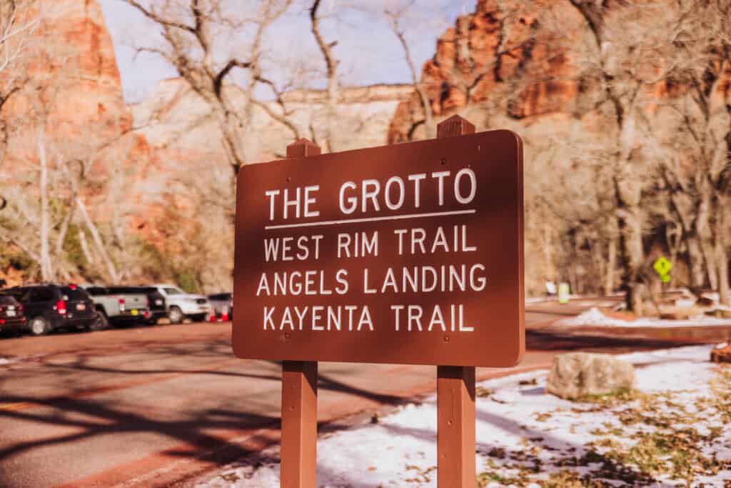 The Grotto Trailhead for Angel's Landing