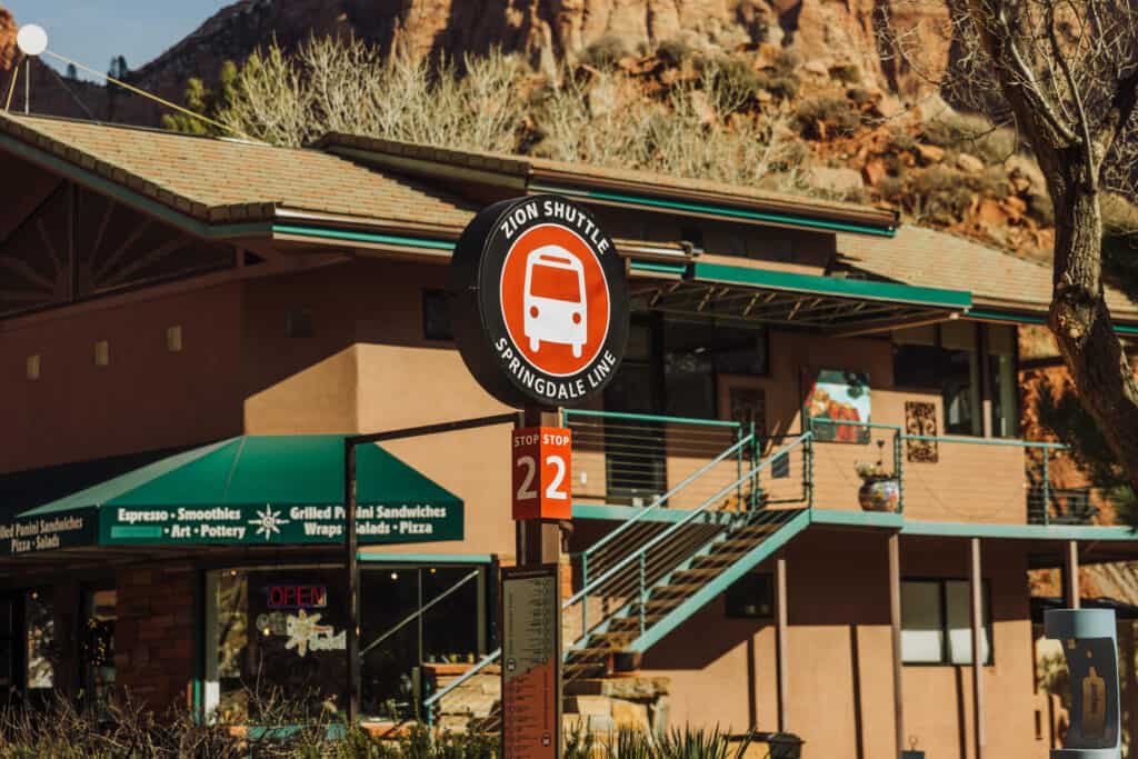 The Zion shuttle closes in winter