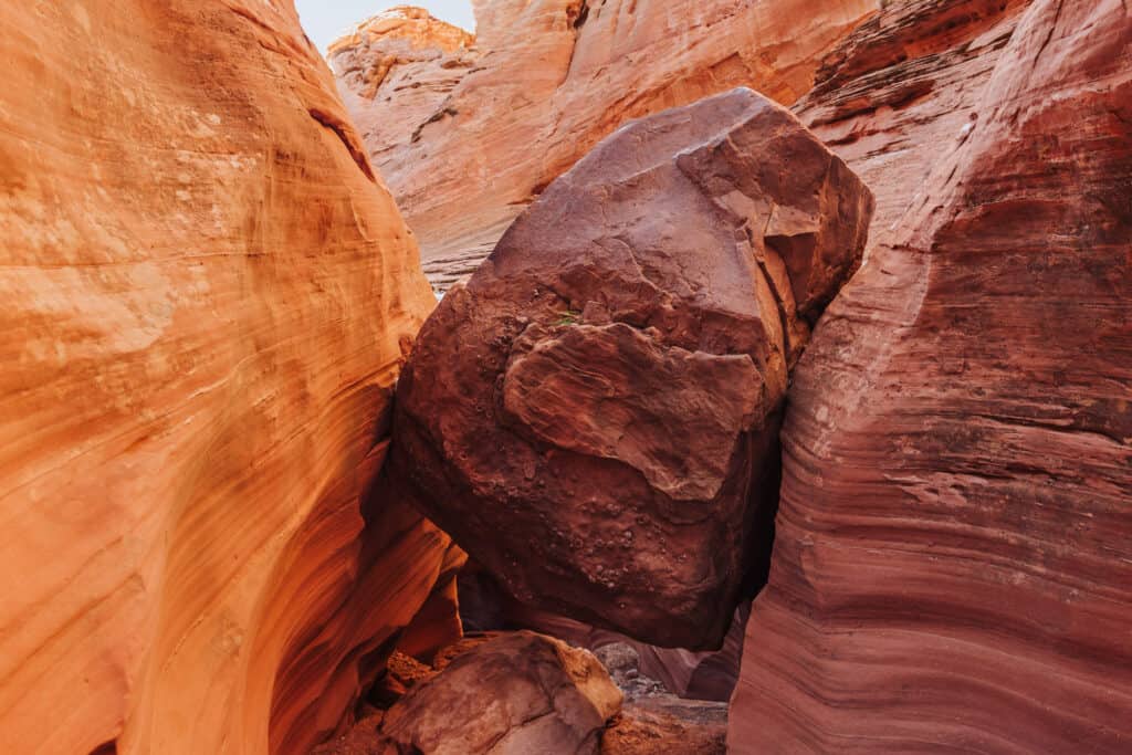 Boulder on the hike in Cardiac Canyon