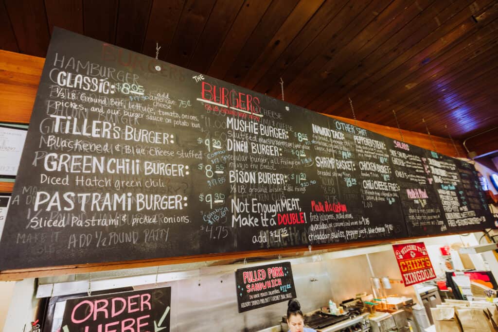 Slackers restaurant menu