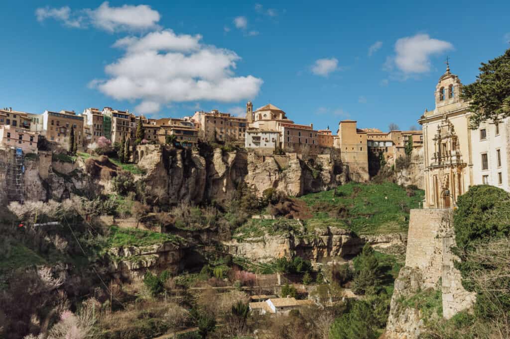 View of the hanging houses in Cuenca