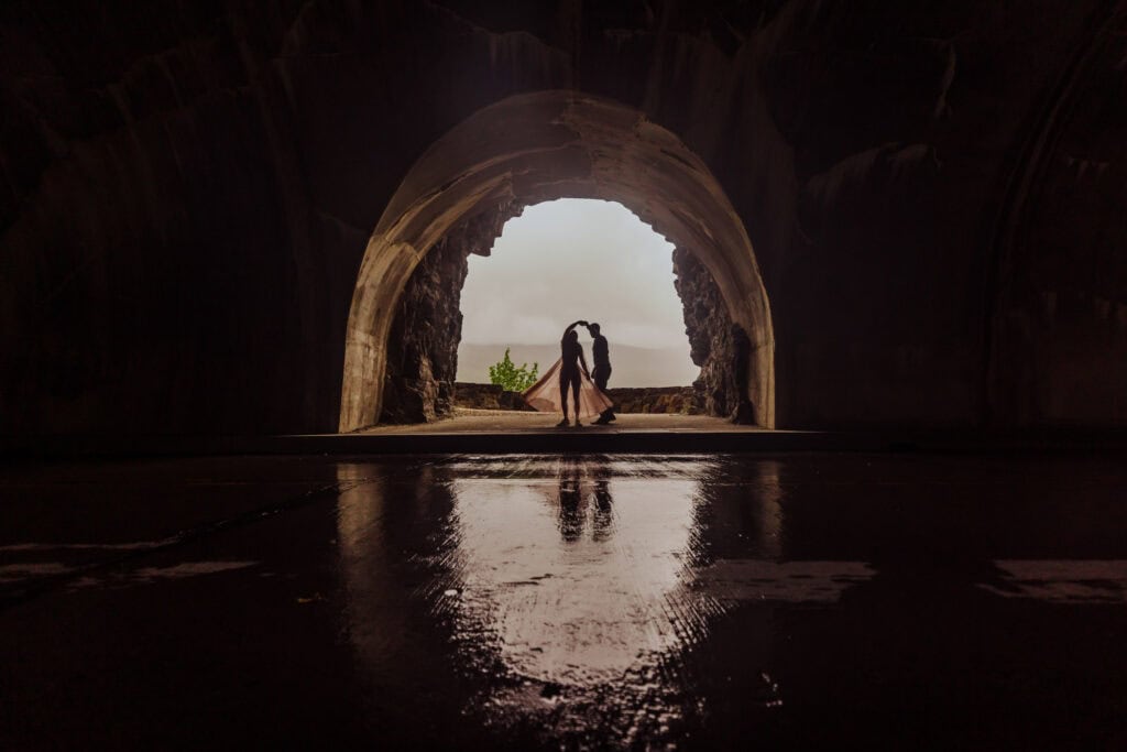 A couple gets married along Going to the Sun Road in Glacier National Park