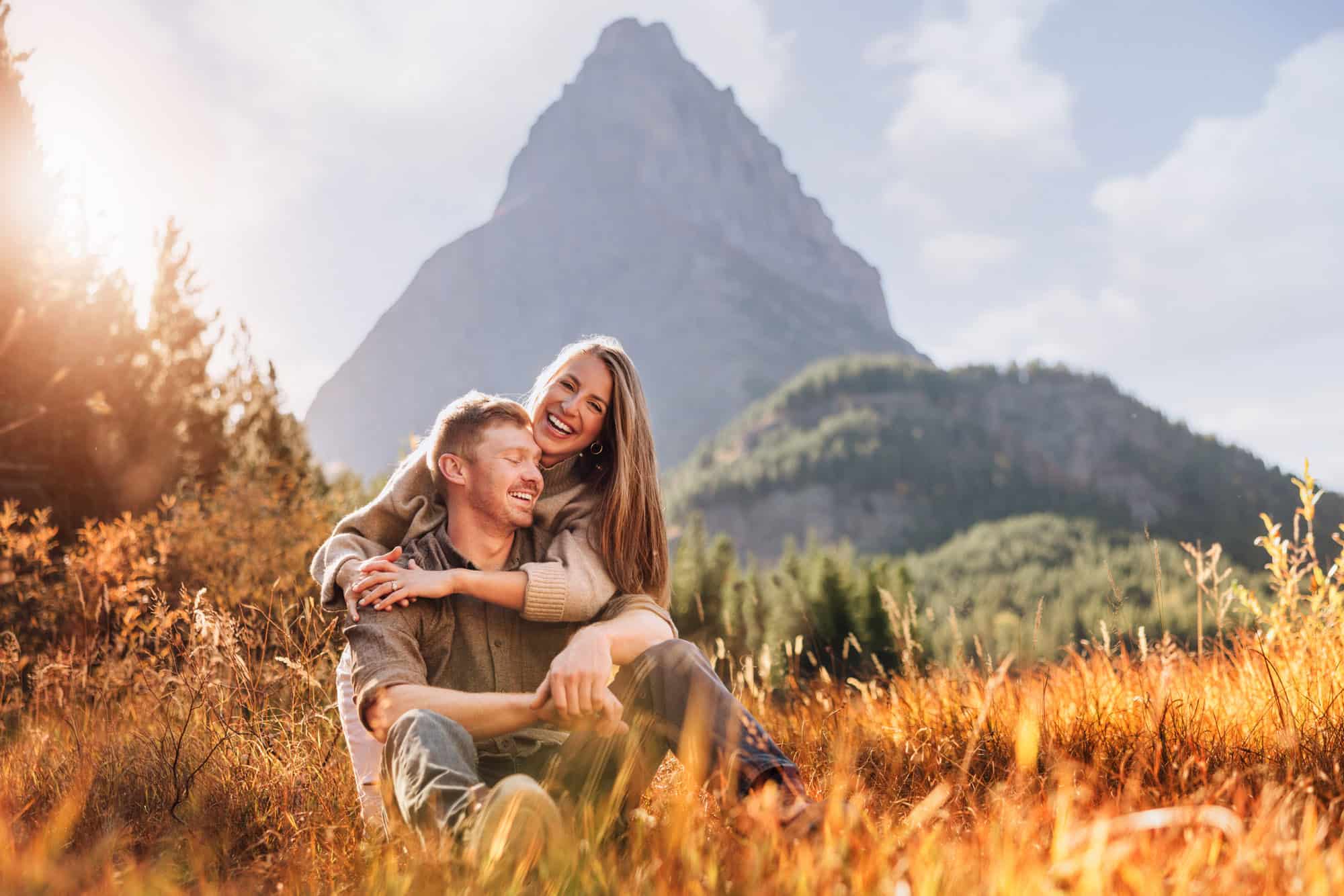 A Glacier National Park elopement from September or October
