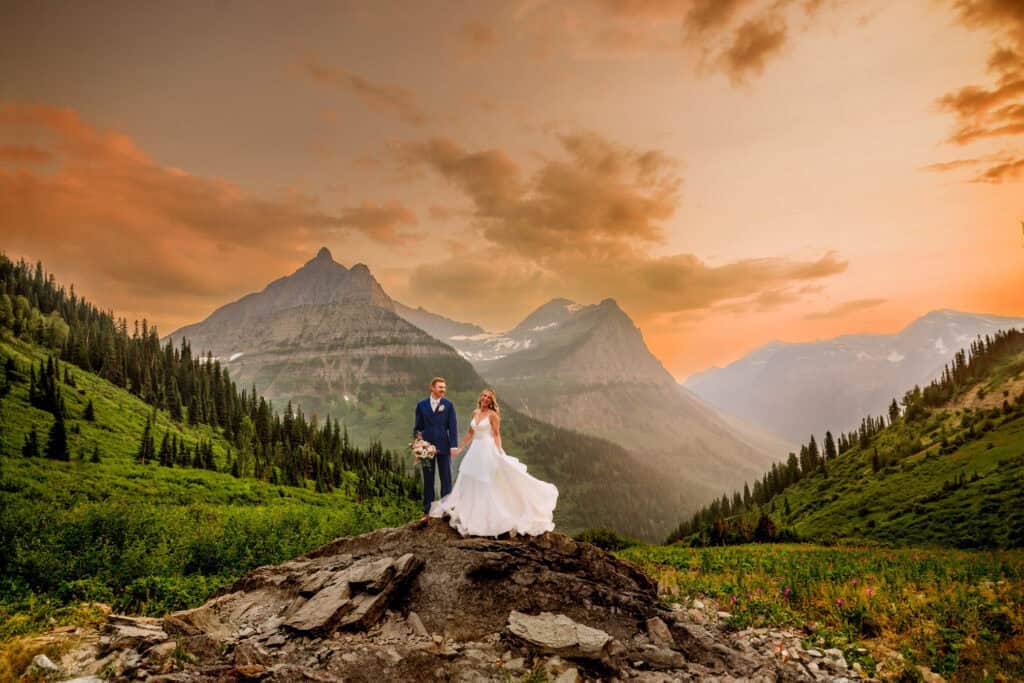An elopement at Glacier National Park's Big Bend area