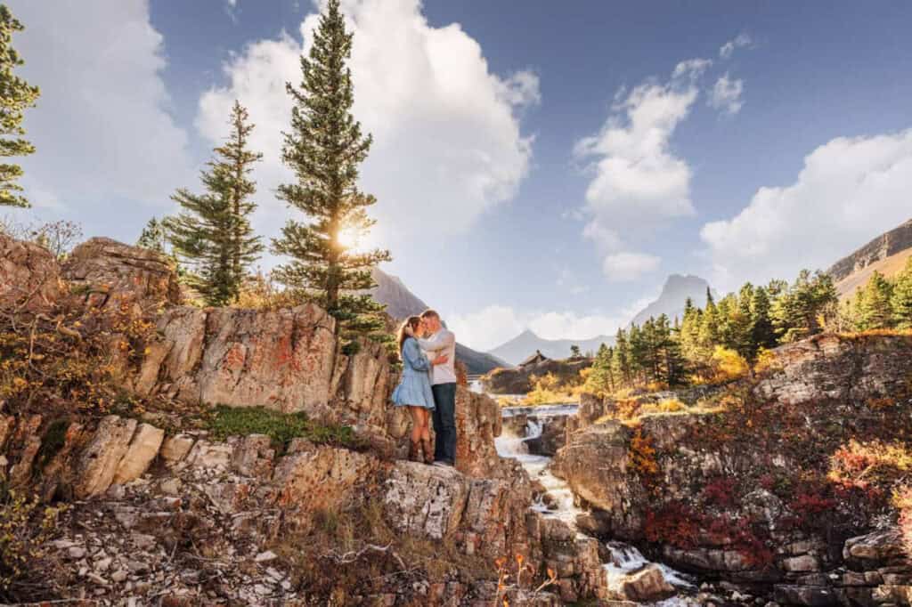 Family photos during a summer elopement in Glacier National Park