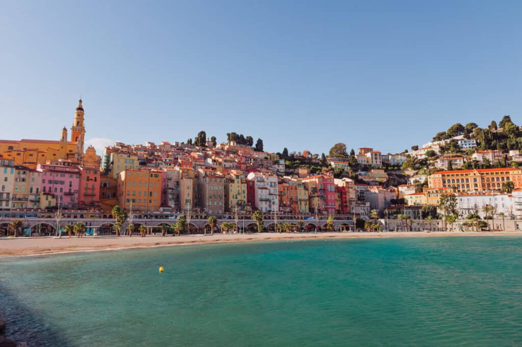 View of Menton in winter