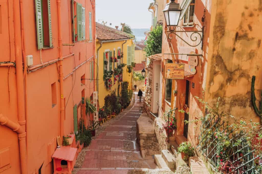The streets of Menton, France