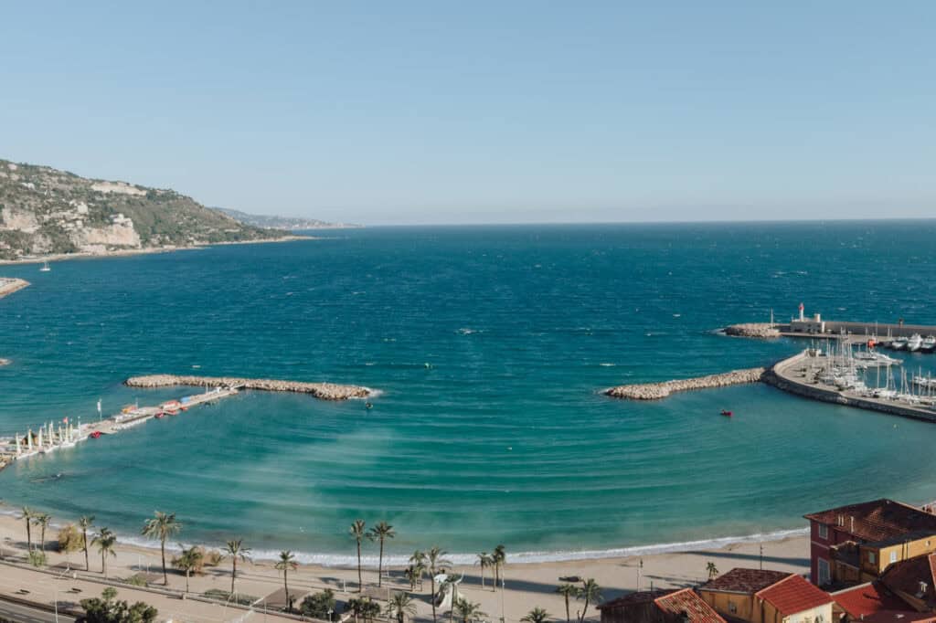 The beach in Menton, near Nice, France