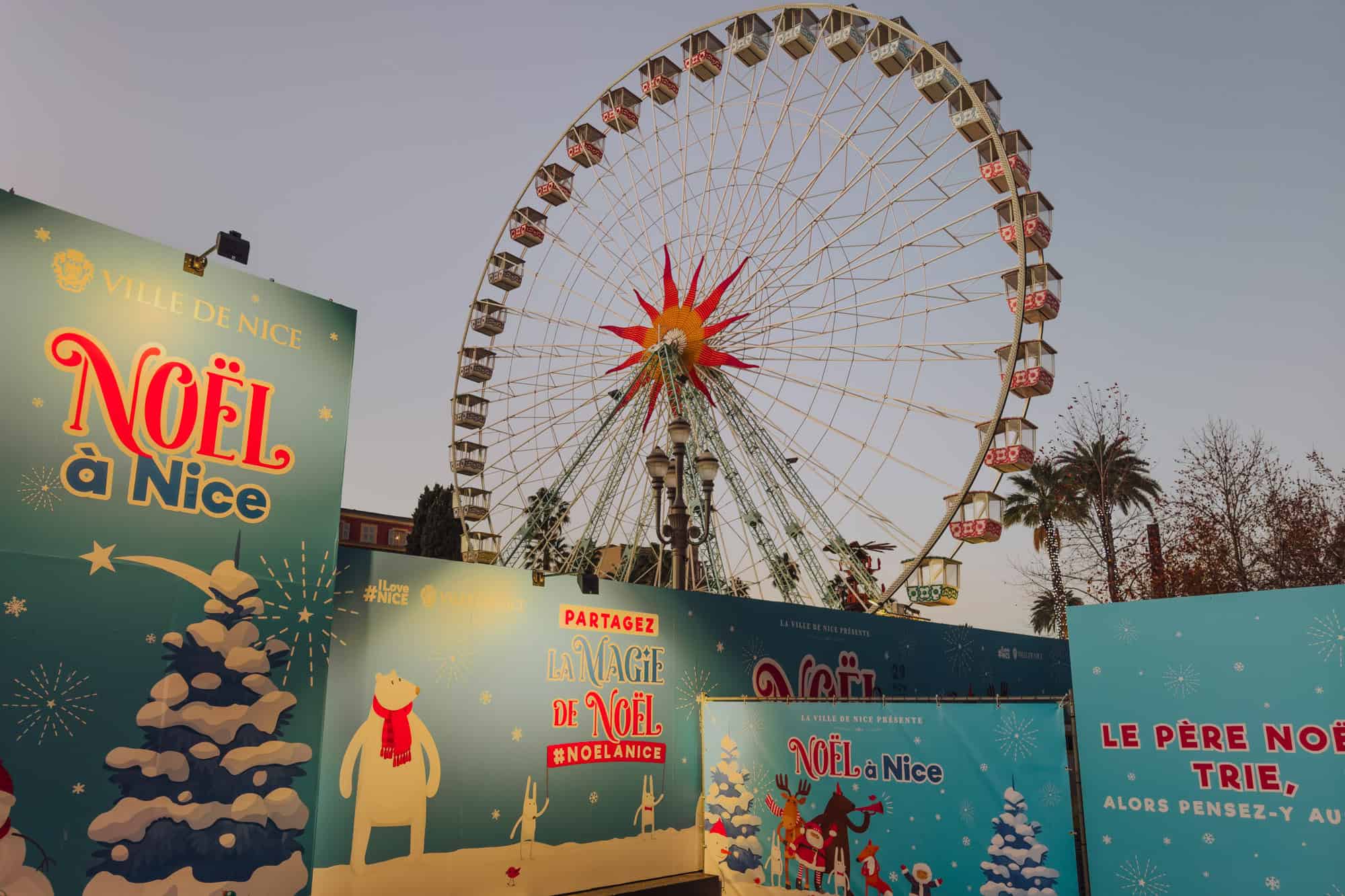 The Ferris wheel, part of the Marche de Noel in Nice, France