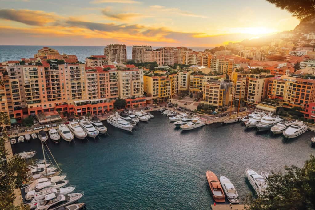 Sunset in Monaco in December