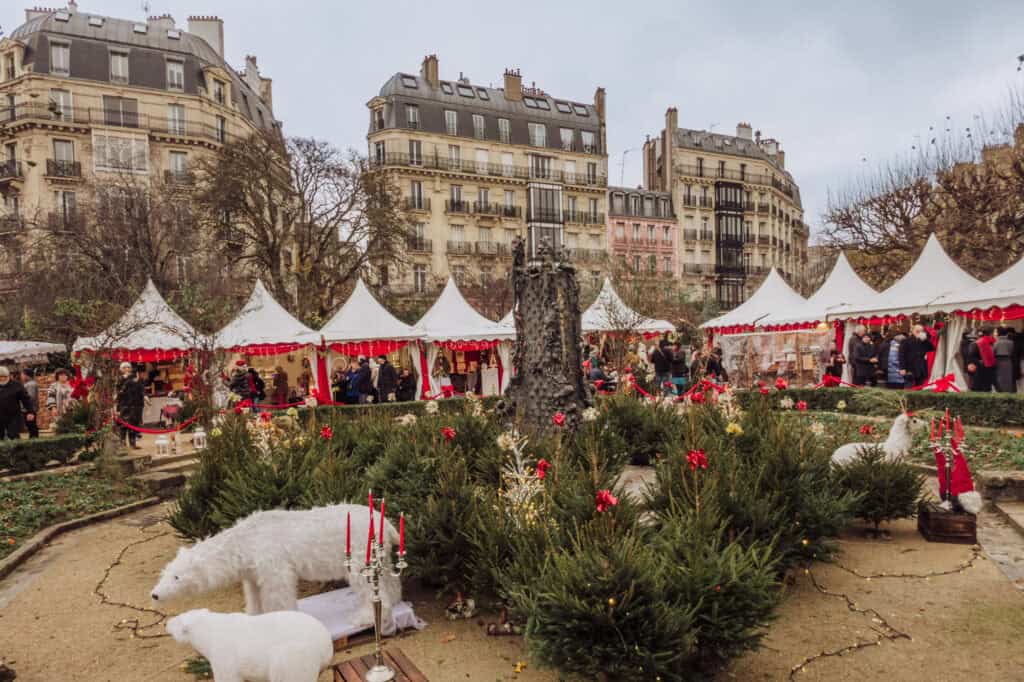 The Notre Dame Christmas Market each winter in Paris