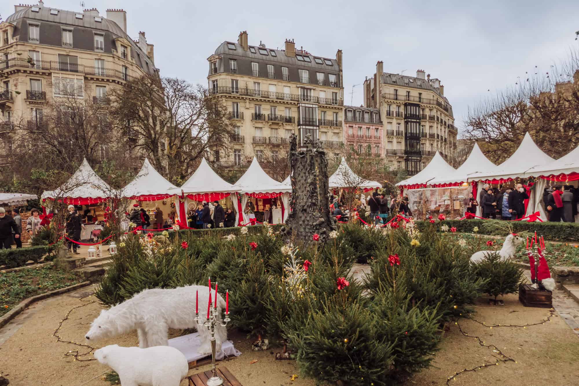 The Notre Dame Christmas Market each winter in Paris