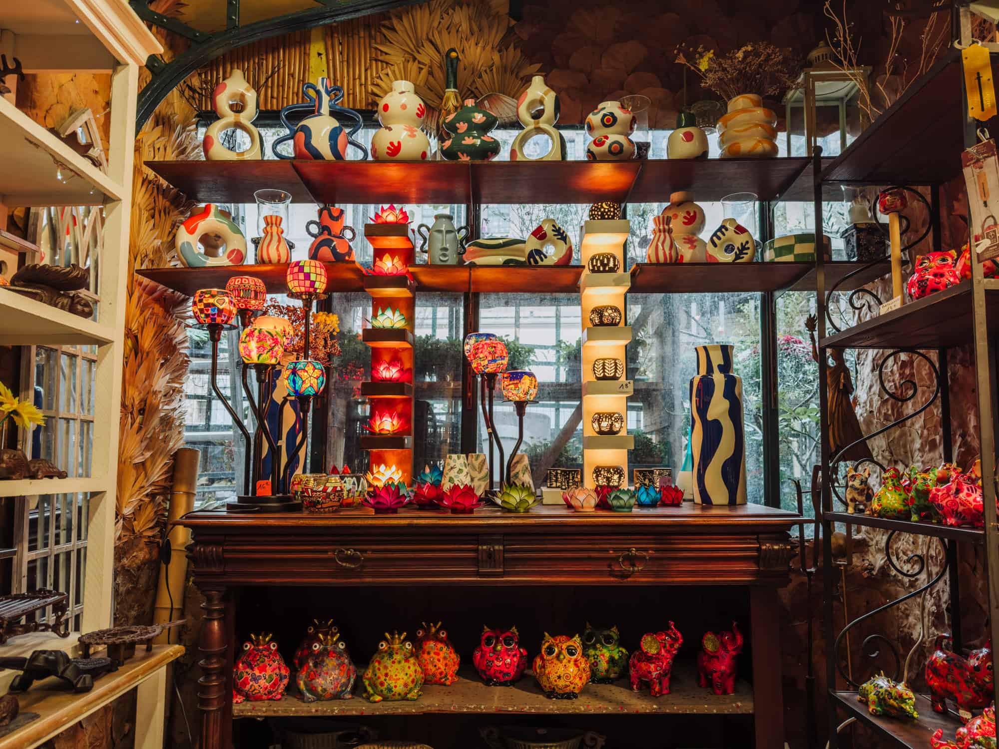 Christmas decor for sale at a market in Paris in December